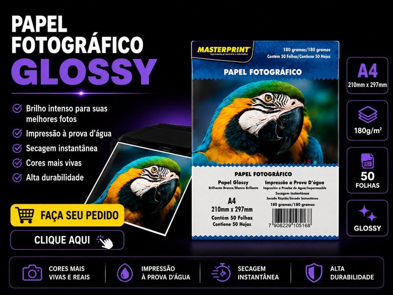Papel Fotográfico Glossy 180g — Masterprint